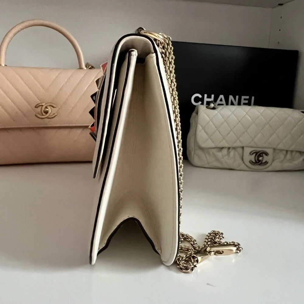 Valentino Garavani Medium White Glam Lock Flap Bag